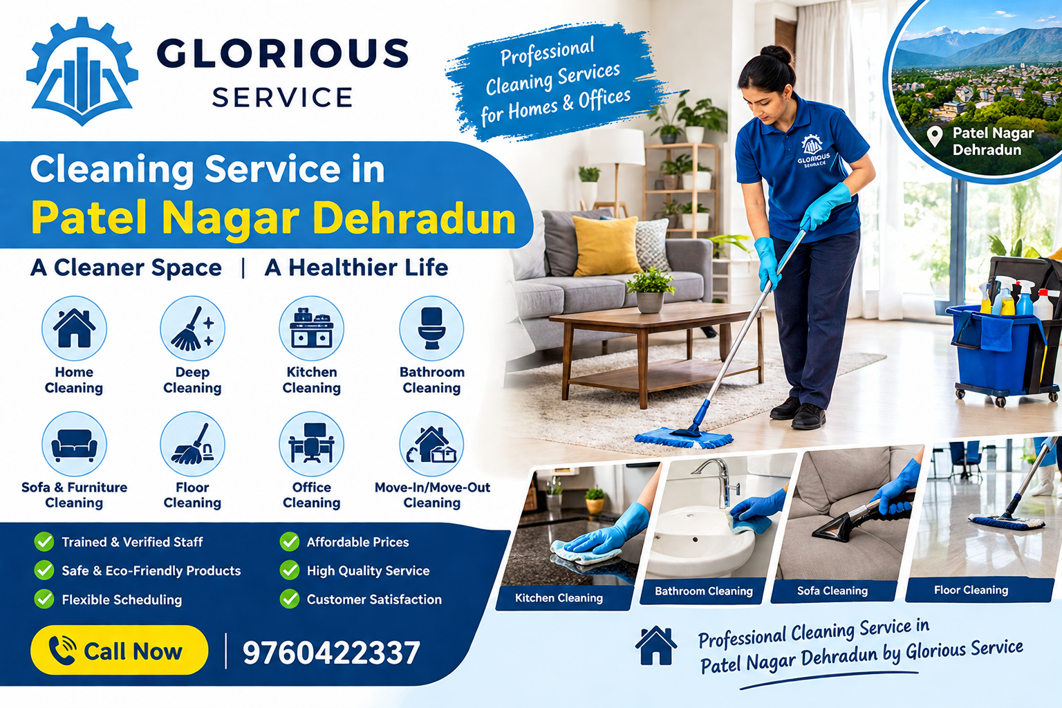 Cleaning Service in Patel Nagar Dehradun | Call - 9760422337